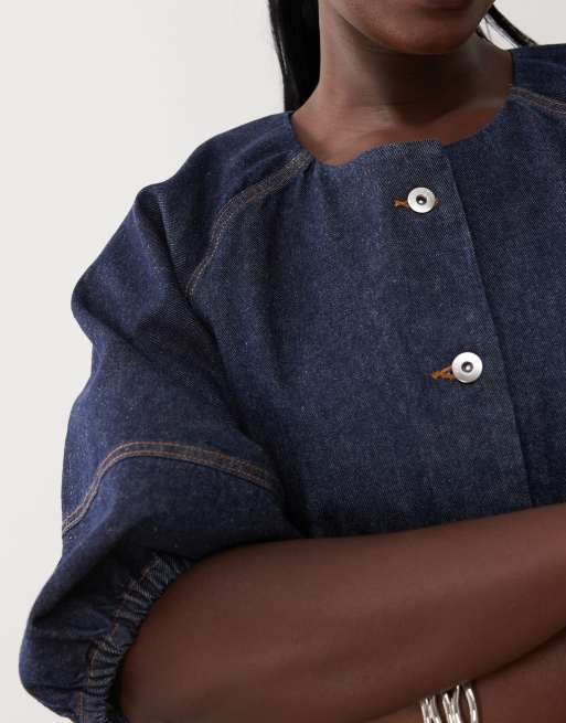COLLUSION Plus denim shirt dress in rinse wash