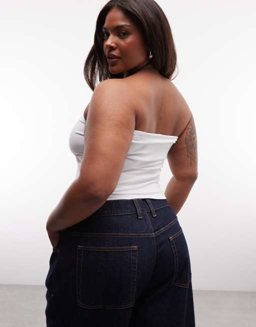 COLLUSION plus double layer bandeau top in white, 4 of 4