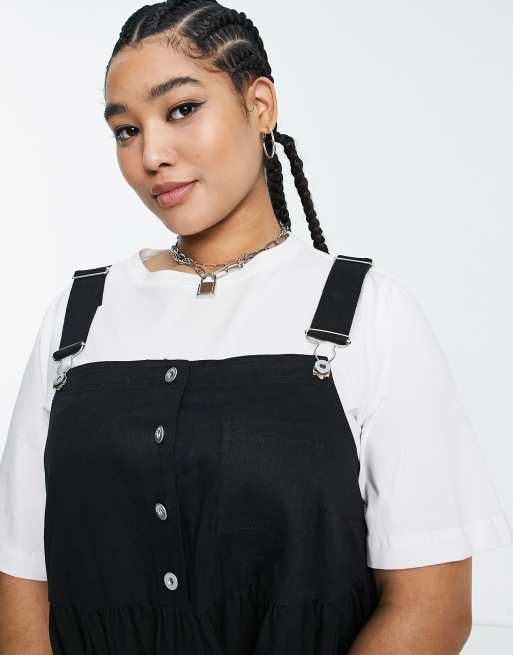 Dungaree Twill - Pinafore Midi Dress for Women