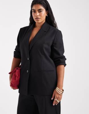 COLLUSION Plus - Eleganter Oversize-Blazer in Schwarz