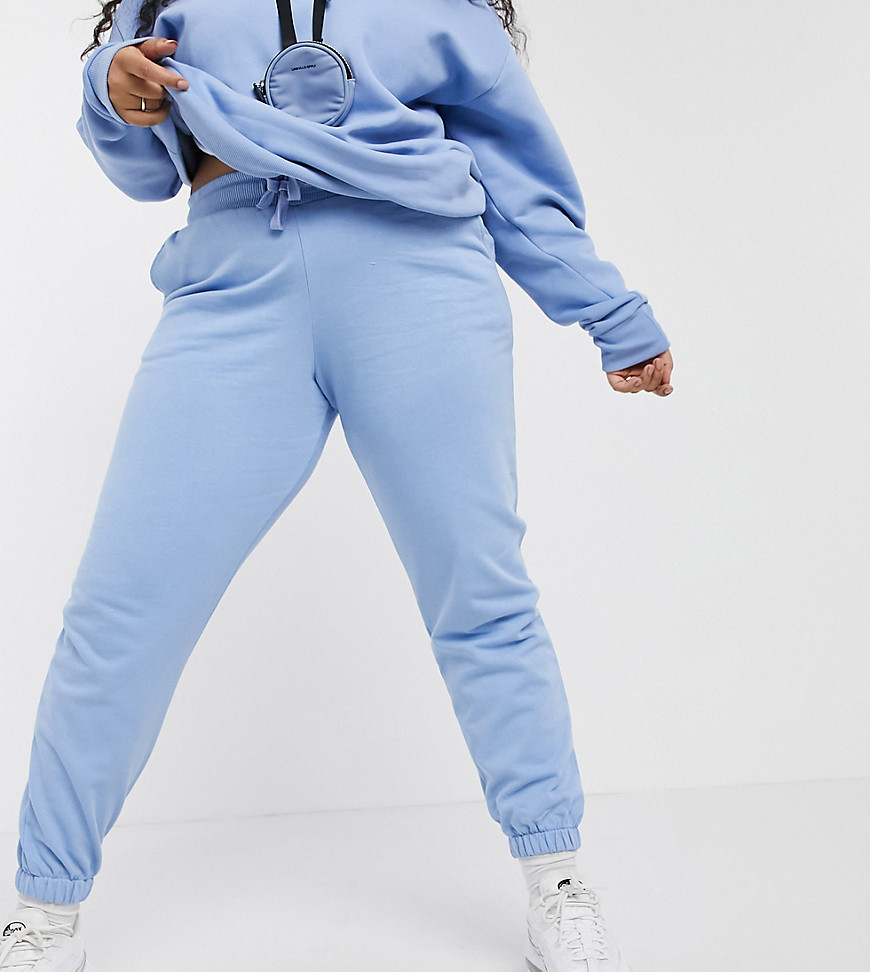 COLLUSION Plus exclusive color skinny sweatpants in light blue - part of a set-Blues