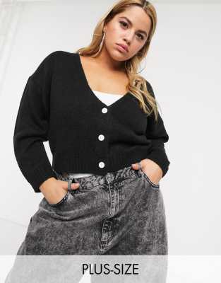 plus size cropped cardigan