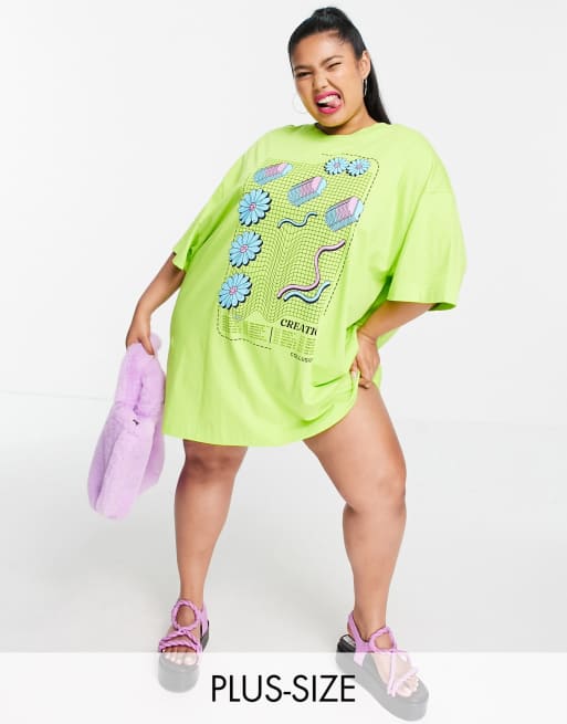 Plus size graphic t shirt dress on sale