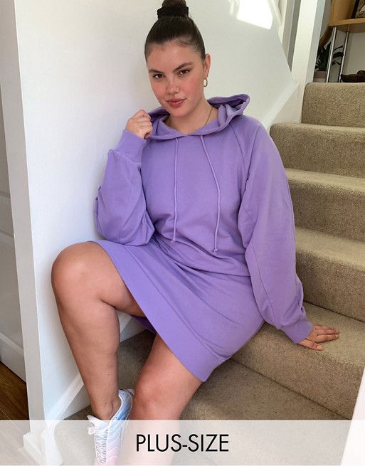 COLLUSION Plus exclusive hoodie dress in purple