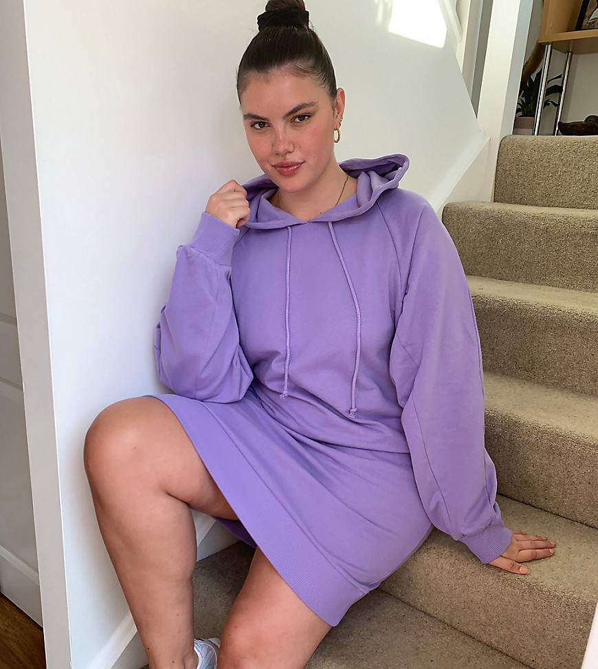 COLLUSION Plus exclusive hoodie dress in purple