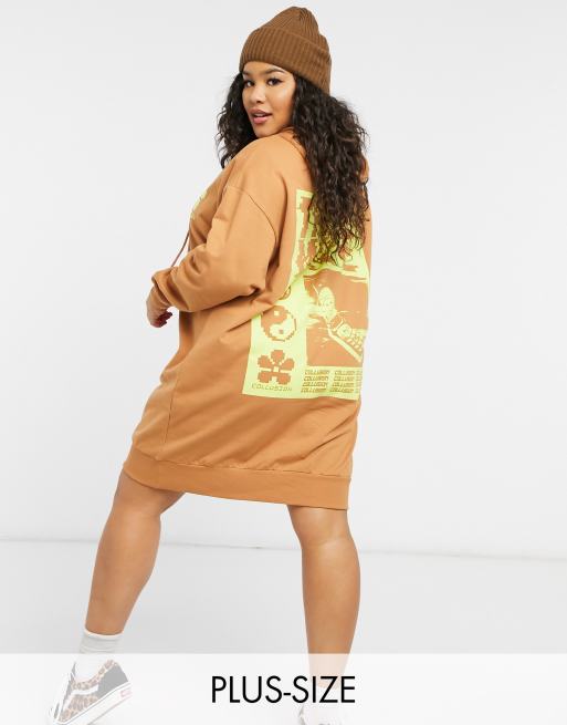 Tan sweatshirt dress sale