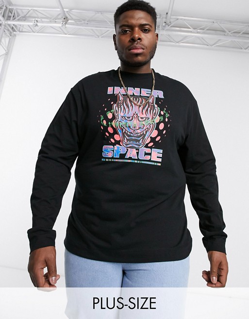 COLLUSION Plus exclusive inner space long sleeve t shirt