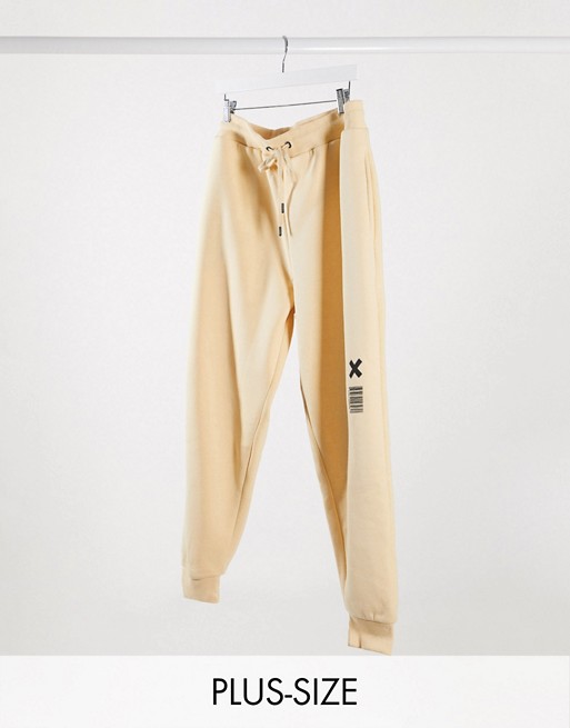 COLLUSION plus exclusive joggers in camel