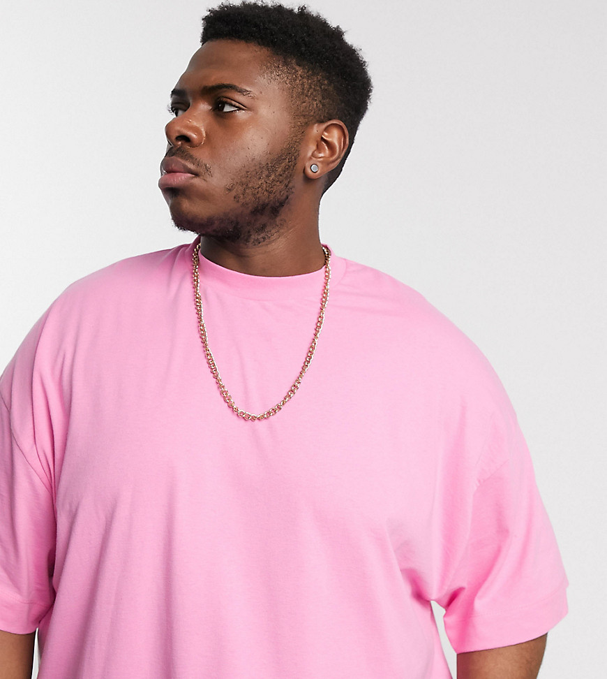 COLLUSION Plus - Exclusive - Lyserød oversized t-shirt-Pink