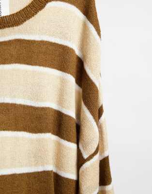 collusion crew neck jumper in stripe
