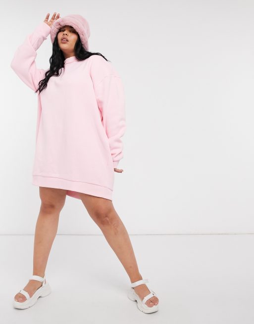 Pink sweatshirt sale dress