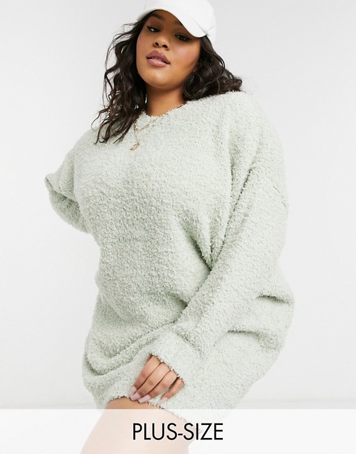 COLLUSION Plus exclusive textured jumper dress in light green