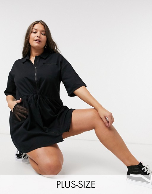 COLLUSION Plus exclusive twill shirt dress
