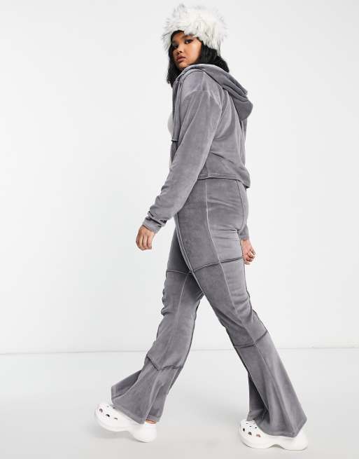 Gray 2025 velour tracksuit