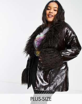 plus size black coats uk