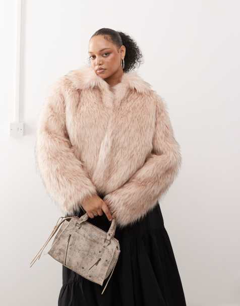 COLLUSION plus faux fur coat in light brown - view 1