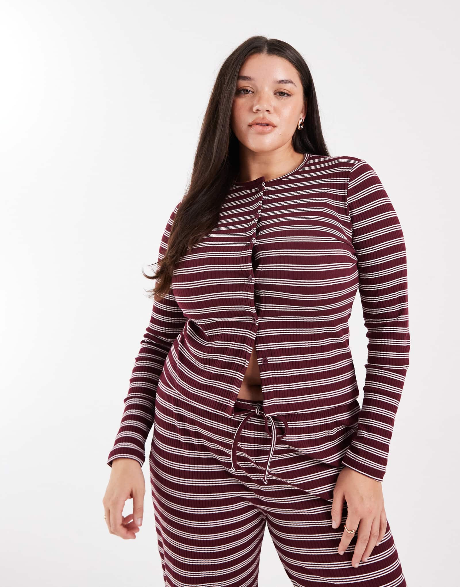 Кардиган из плотной трикотажной ткани COLLUSION PLUS в бордовую полоску - часть комплекта