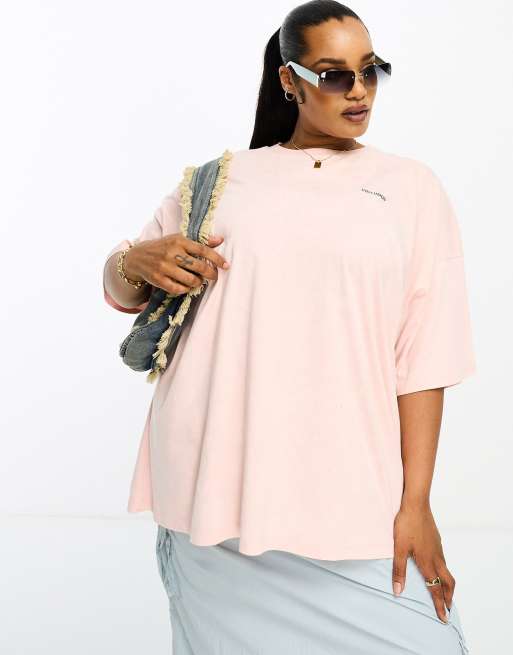 Plus Size Bright Pink Oversized T-Shirt