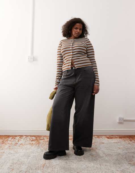 COLLUSION Plus - Jeans a fondo ampio lavaggio nero - view 1