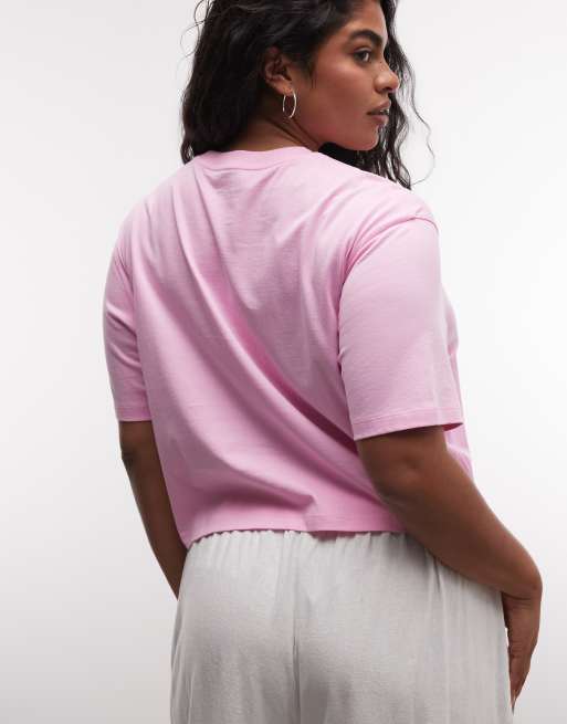 COLLUSION Plus – Kastiges T-Shirt in kräftigem Rosa, 4 von 4