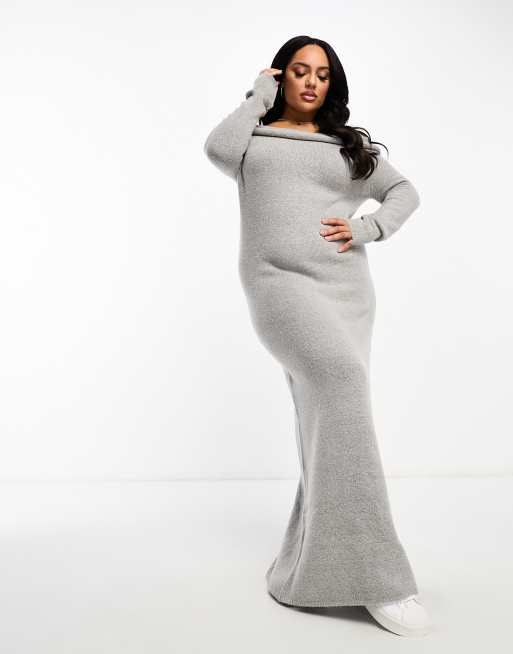 Light grey cheap plus size dress