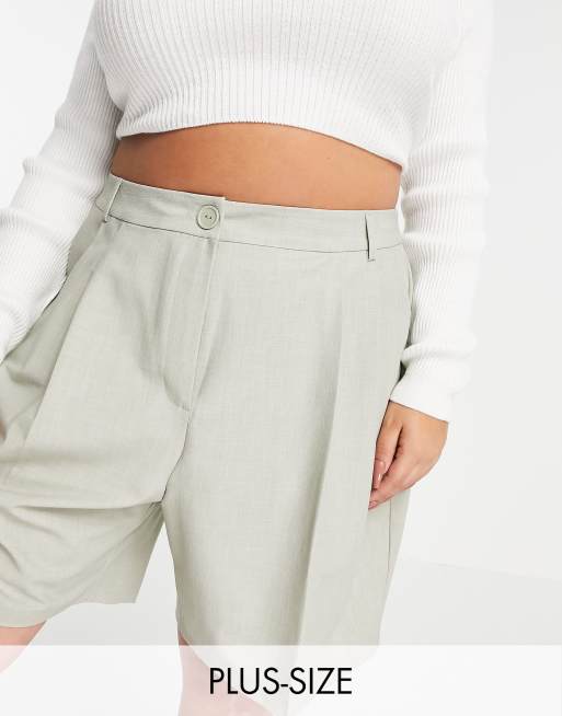 COLLUSION Plus - Set met elegante short en blazer in lichtgroen, 2 van 2