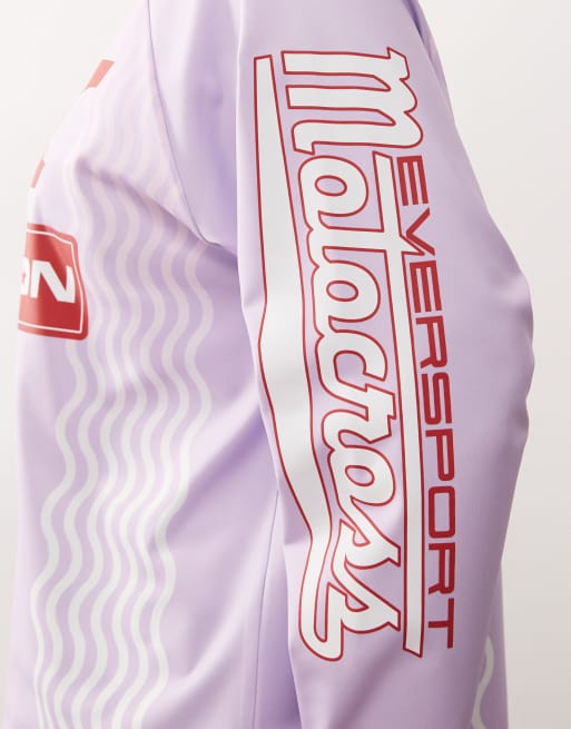 COLLUSION Plus lavender logo football long sleeve tee, 3 of 4