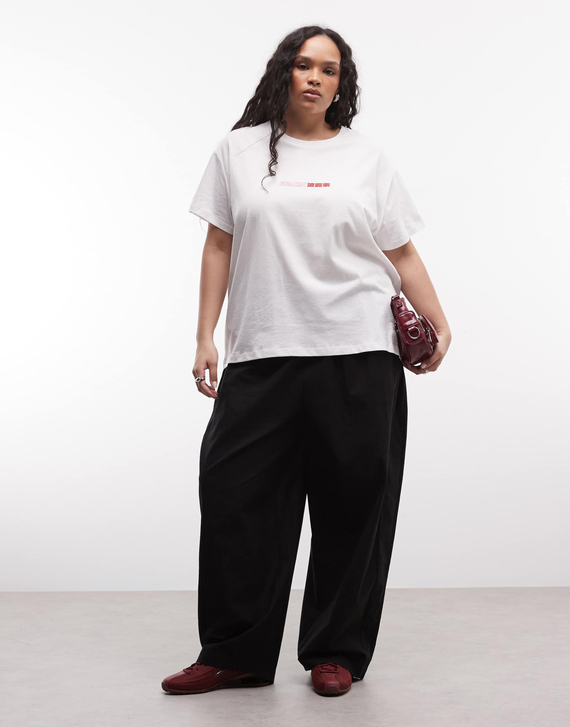 collusion plus linen blend xl balloon pants in black
