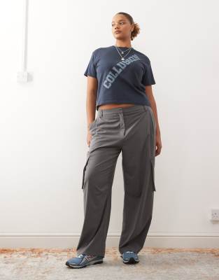 Collusion Plus Logo Anti Fit Tee In Blue