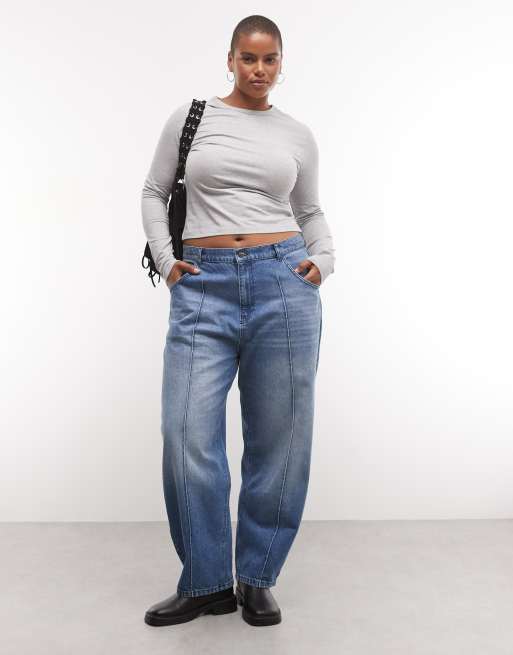 COLLUSION Plus long sleeve fitted t-shirt in grey marl, 2 of 4
