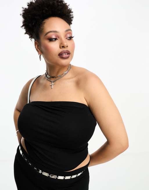 Plus size black discount tube top dress