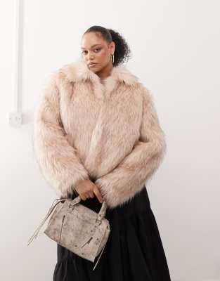 COLLUSION Plus - Manteau en fausse fourrure - Marron clair - view 1