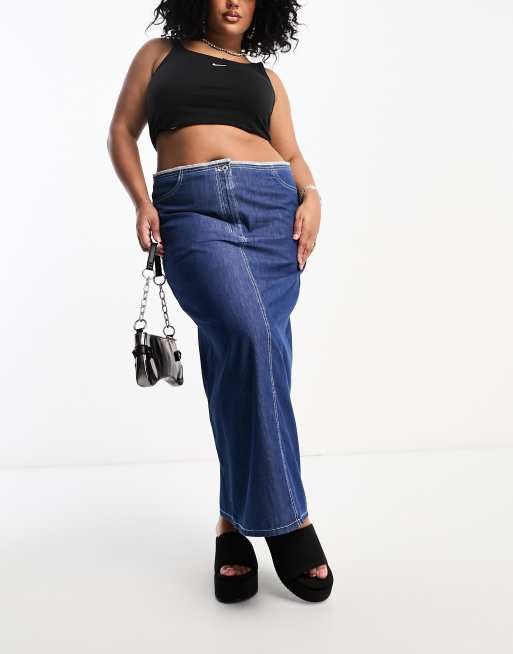 Womens maxi shop jean skirts