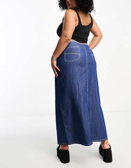 Maxi denim skirt 2025 plus size uk