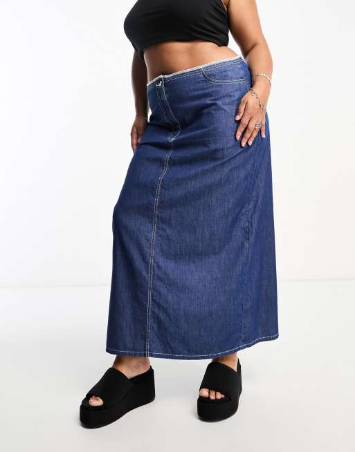 Long jean outlet skirt plus size