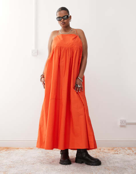COLLUSION Plus maxi sun dress in tomato - view 1