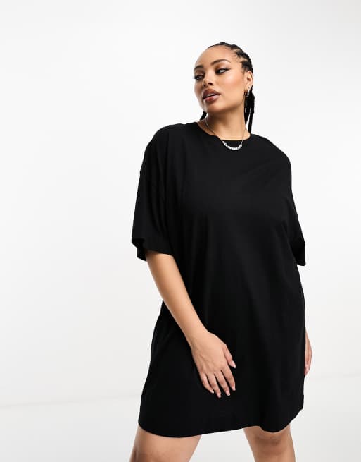 Black plus size t best sale shirt dress