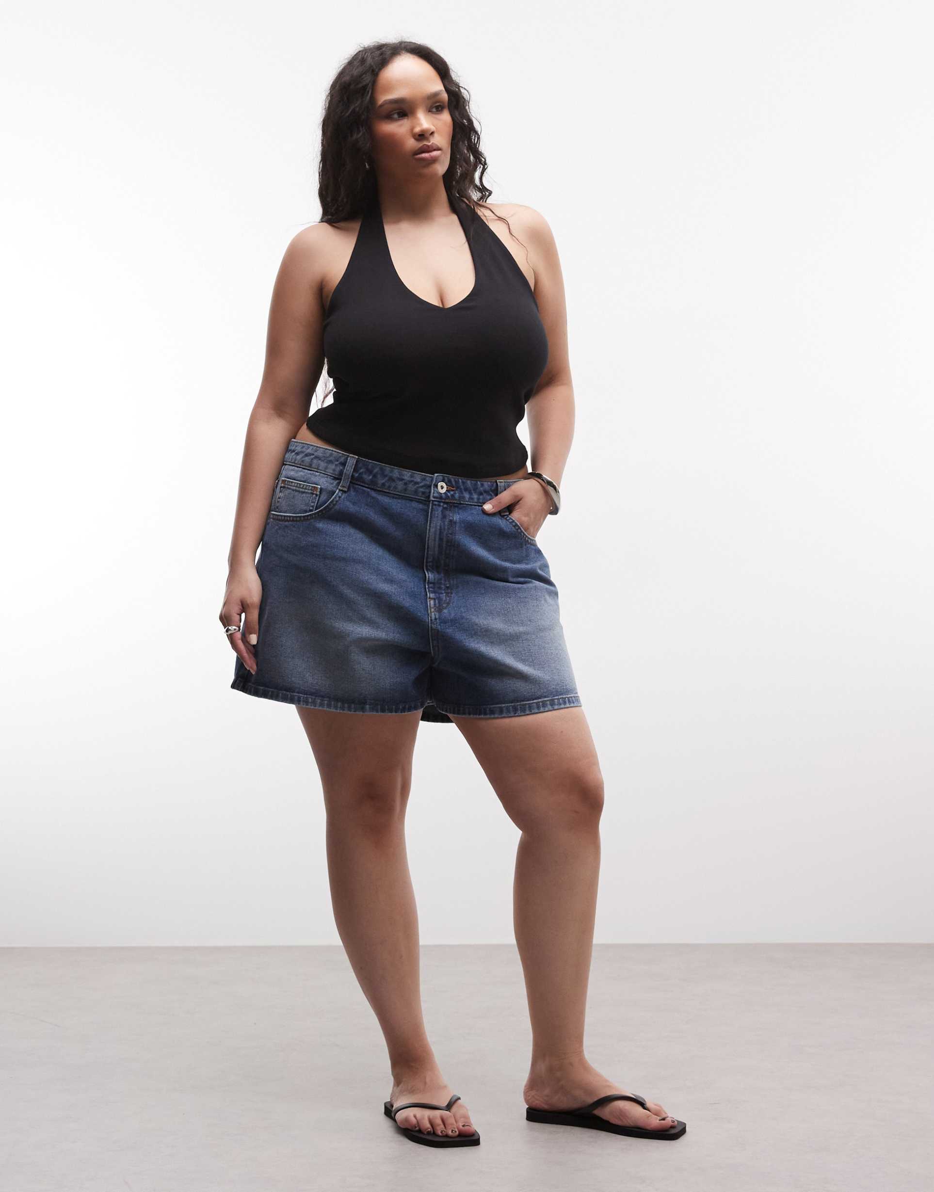 collusion plus mom shorts in midwash