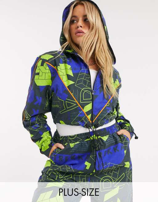 COLLUSION Plus exclusive trekka print nylon sweatpants and crop jacket, 3 of 3