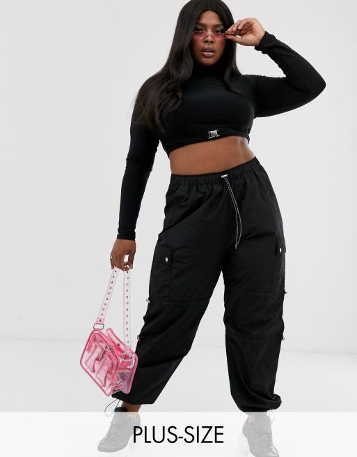 COLLUSION Plus nylon trouser with pockets