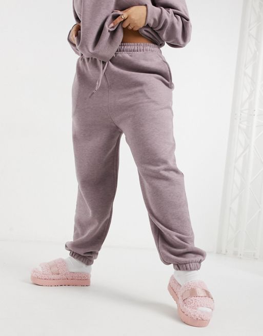COLLUSION Plus oversized hoodie & joggers in overdye marl purple co-ord