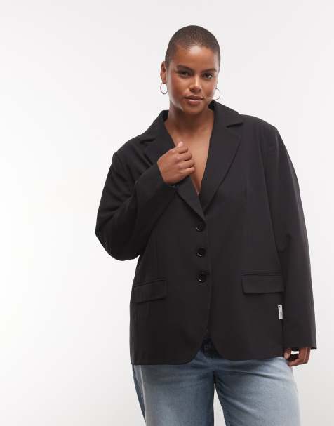 COLLUSION Plus oversized blazer in black - view 1