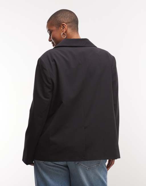 COLLUSION Plus oversized blazer in black, 3 of 4