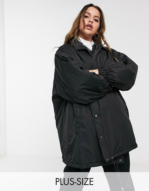 COLLUSION Plus oversized coach jacket in black