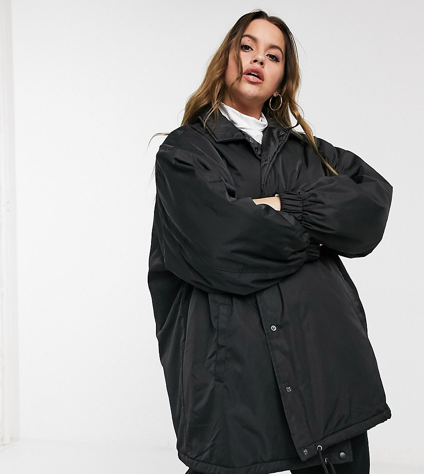 Collusion Plus Oversized Coach Jacket In Black | ModeSens
