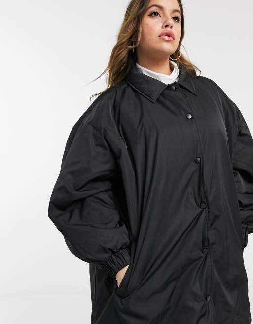 COLLUSION Plus oversized coach jacket in black