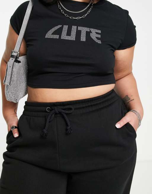 Plus size cropped discount joggers