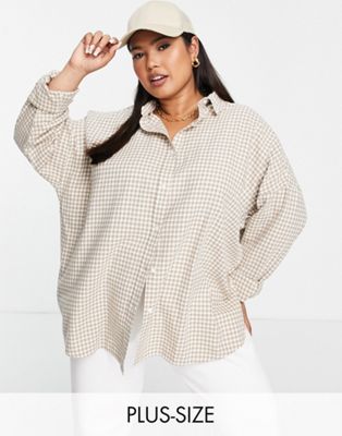 COLLUSION Plus oversized shirt in tonal check