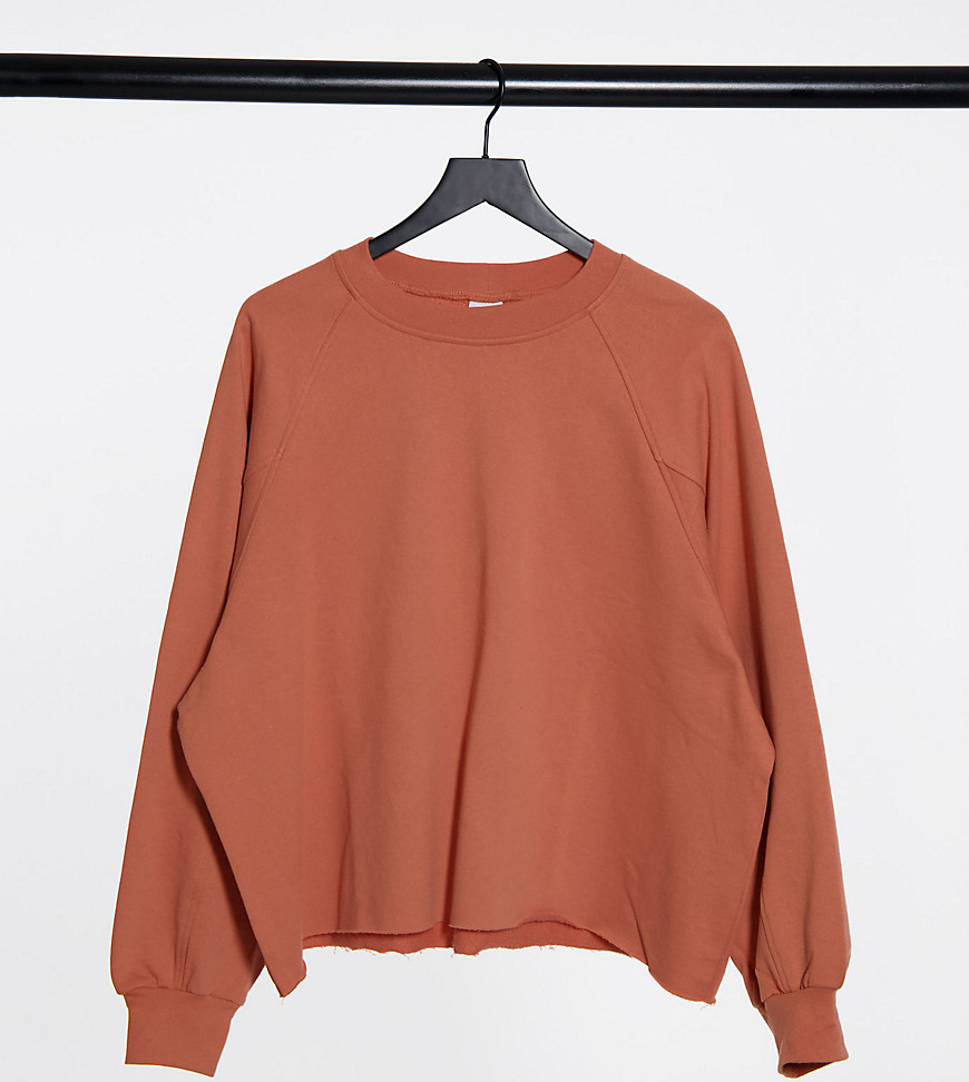COLLUSION Plus - Oversized sweater in exclusieve kleur in beigeroze, combi-set