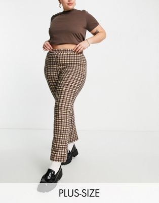 Pantalons imprimés COLLUSION Plus - Pantalon évasé slim à carreaux - Multicolore